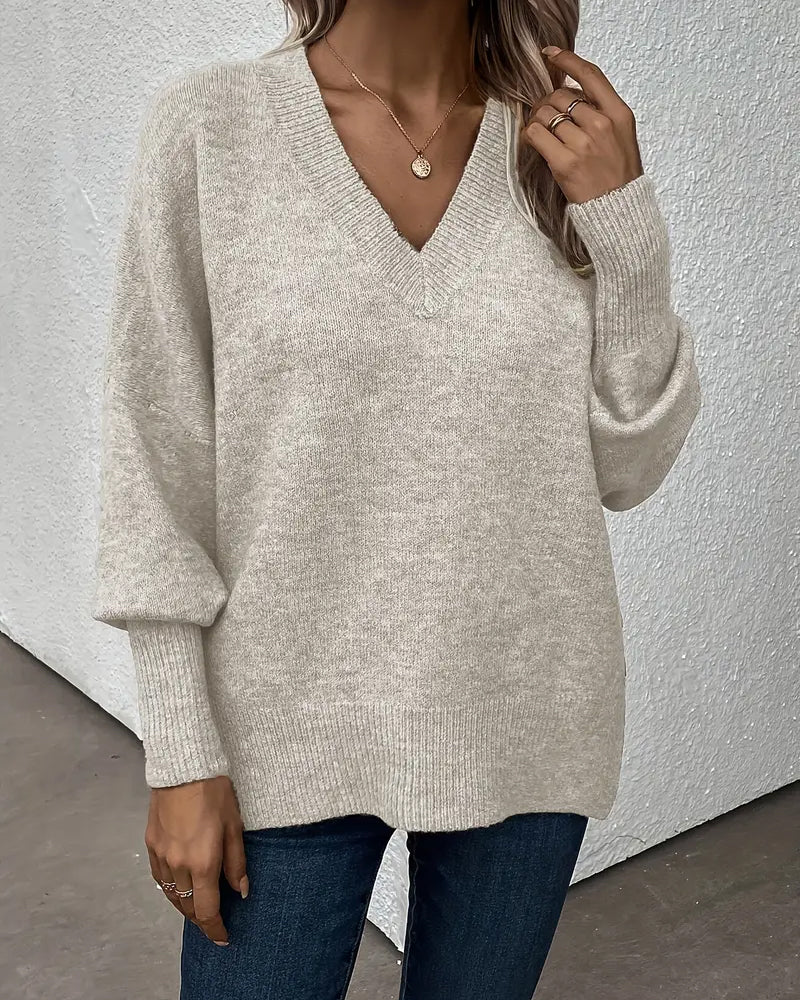 Pull de lanterna con escote en V
