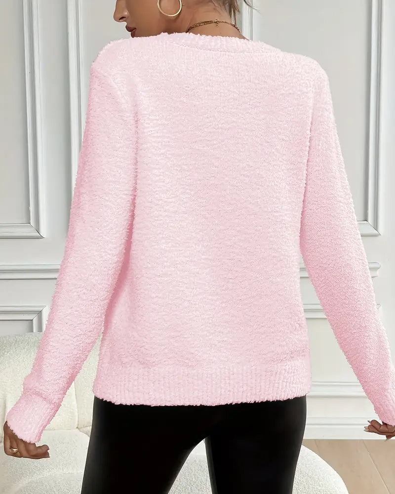Pullover de felpa con mangas largas