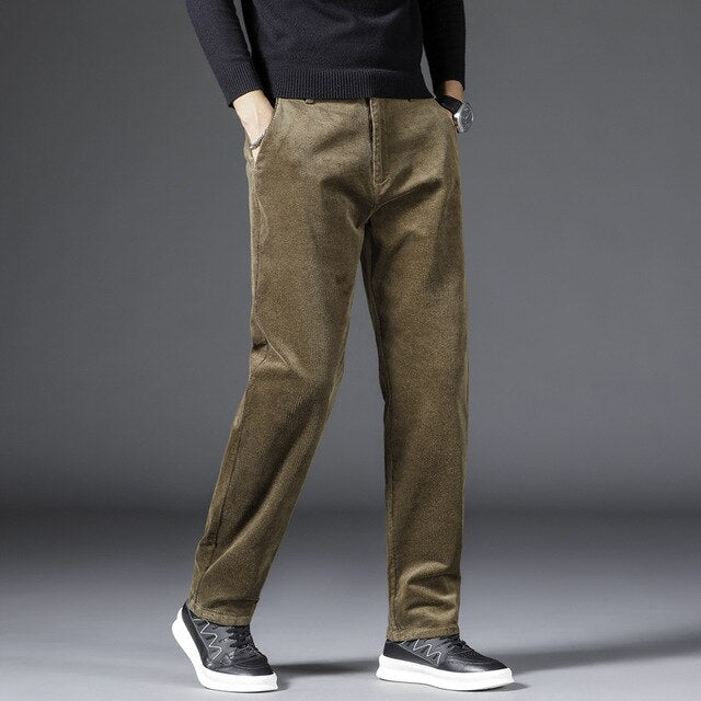Lorance™ | Pantalones de pana de talle medio