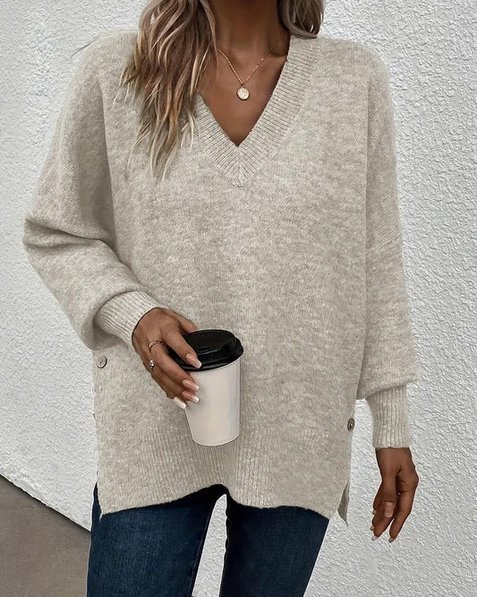 Pull de lanterna con escote en V