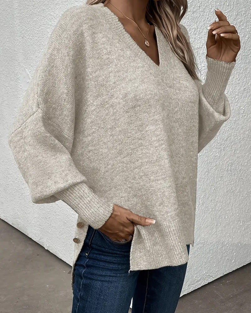 Pull de lanterna con escote en V