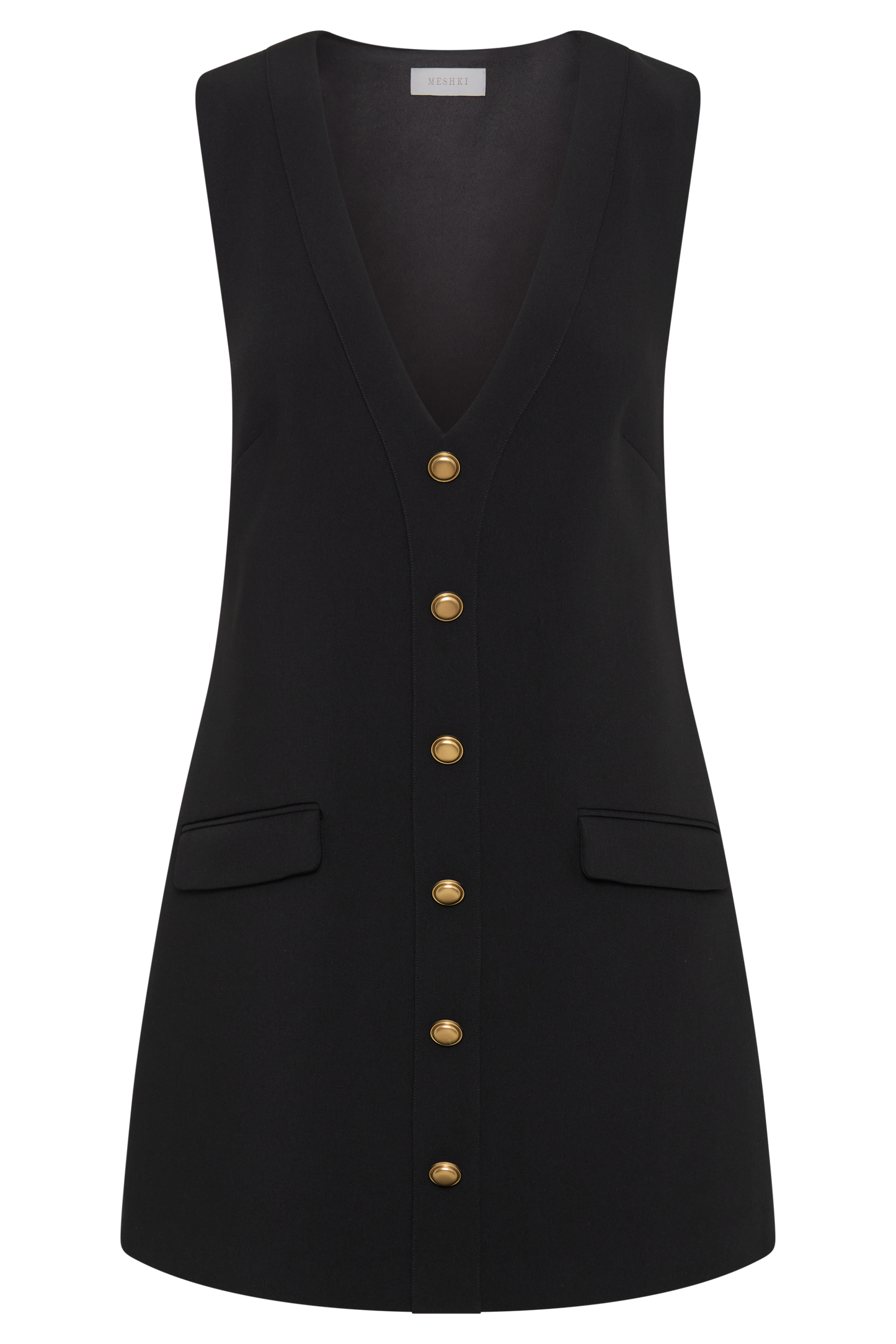 Vestido Mini sin Mangas de Traje Florentina - Negro