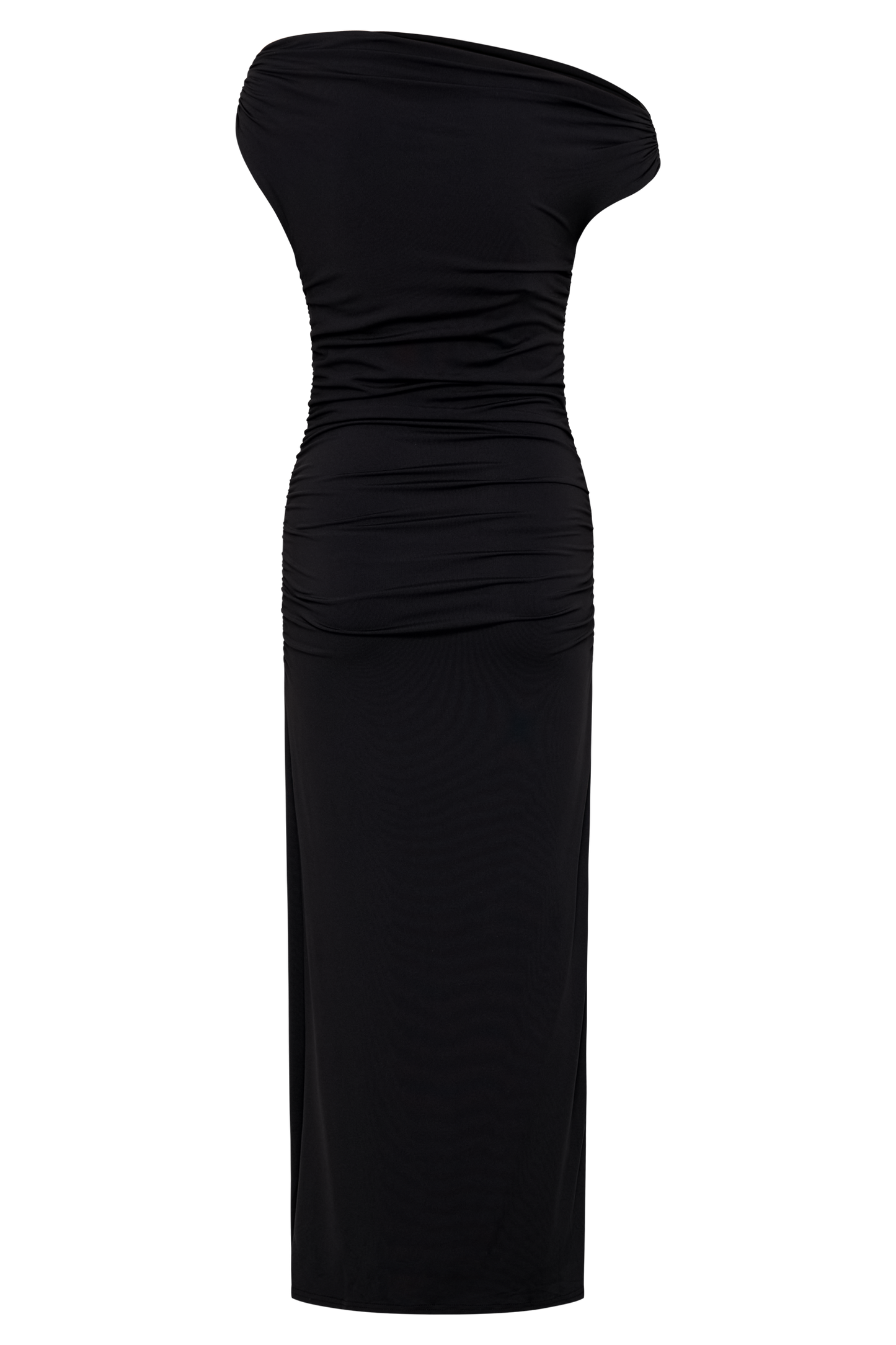 Vestido midi de nylon reciclado Alayna - Negro