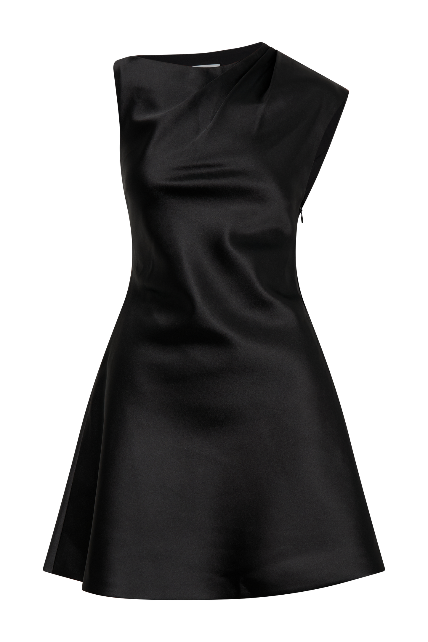 Vestido Mini Estructurado de Satén Granger - Negro
