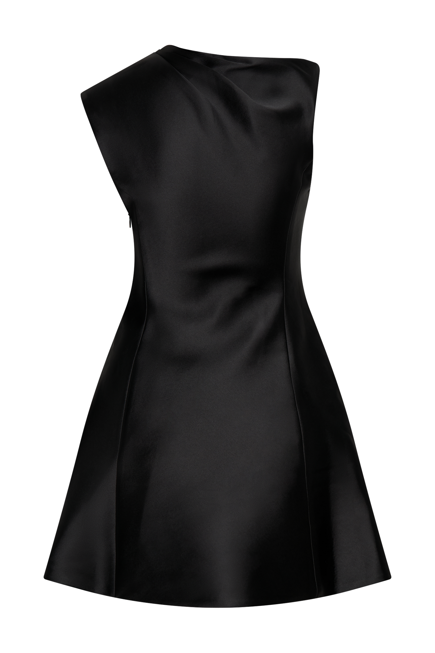 Vestido Mini Estructurado de Satén Granger - Negro