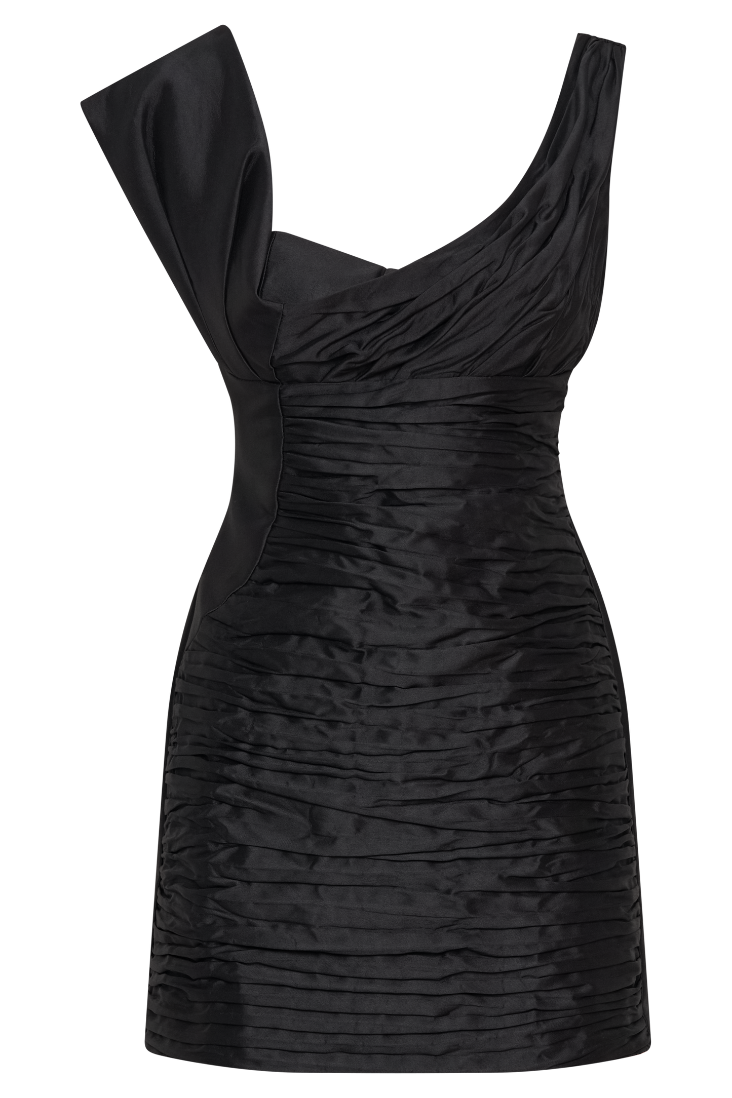 Vestido mini estructurado Farrah con drapeado - Negro