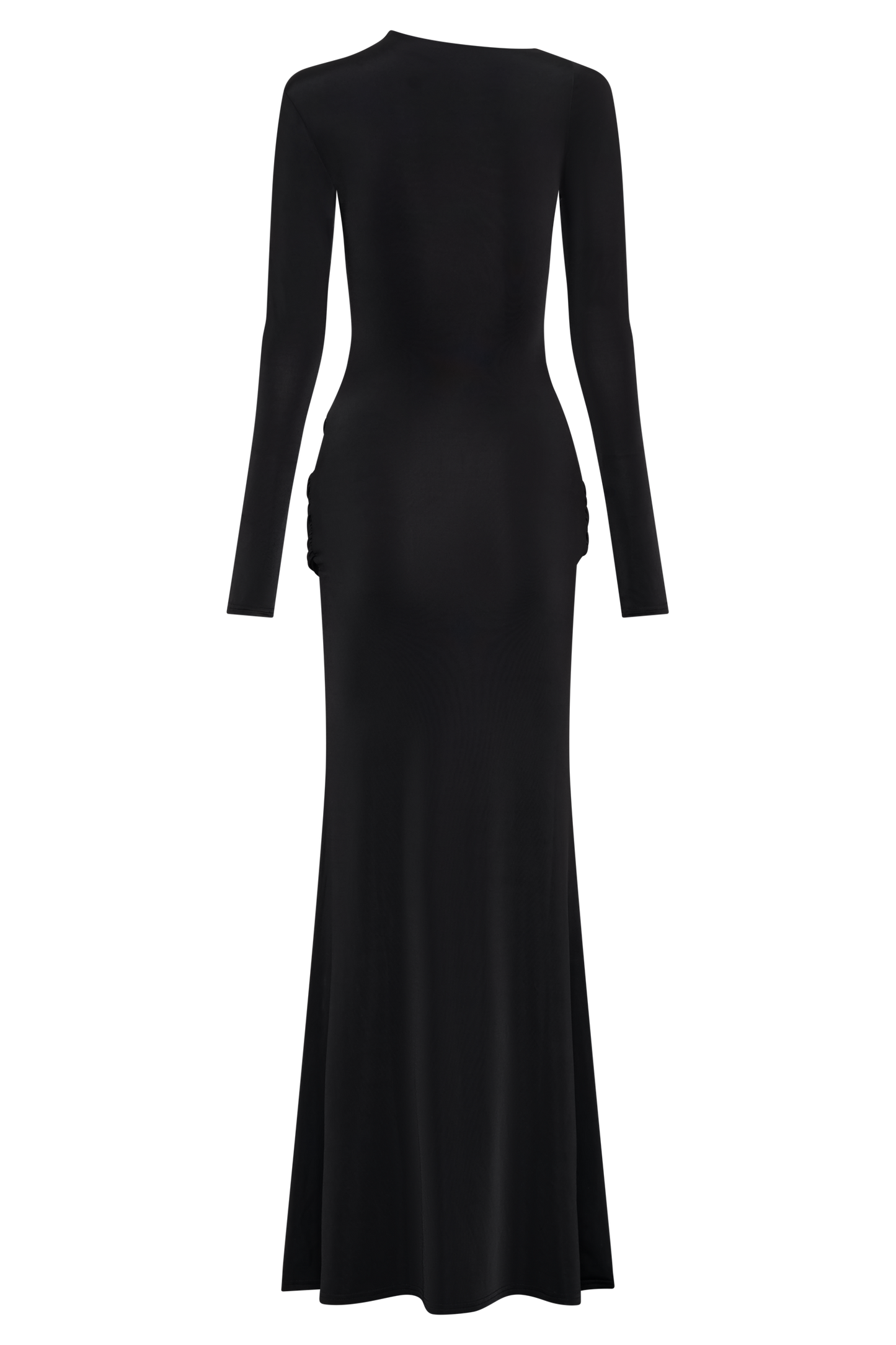 Vestido largo sutil de manga larga Halcyon - Negro
