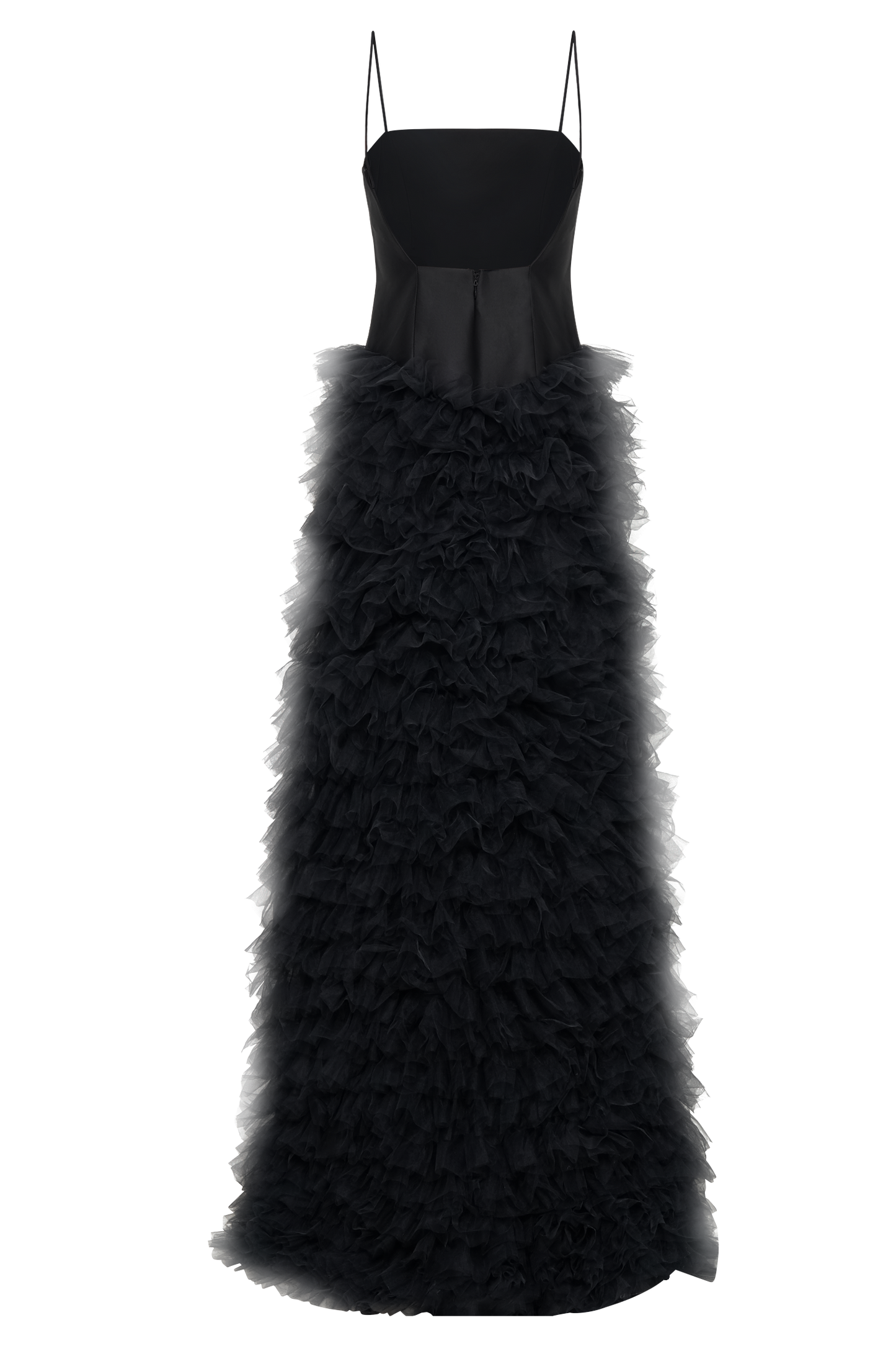 Vestido largo con volantes en capas Magnolia - Negro