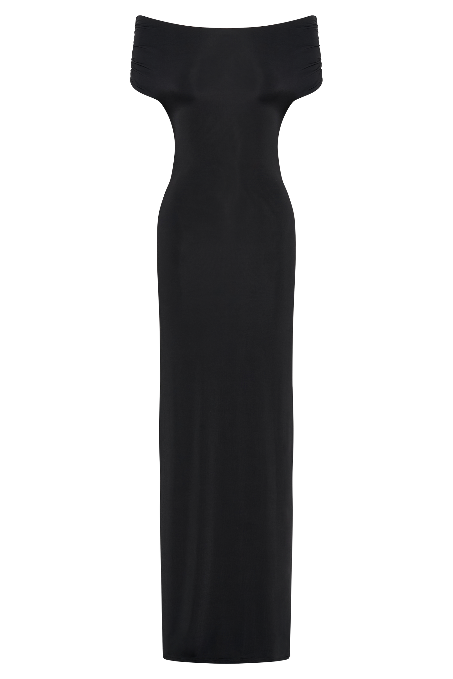 Vestido largo ajustado y sin hombros Imogen - Negro