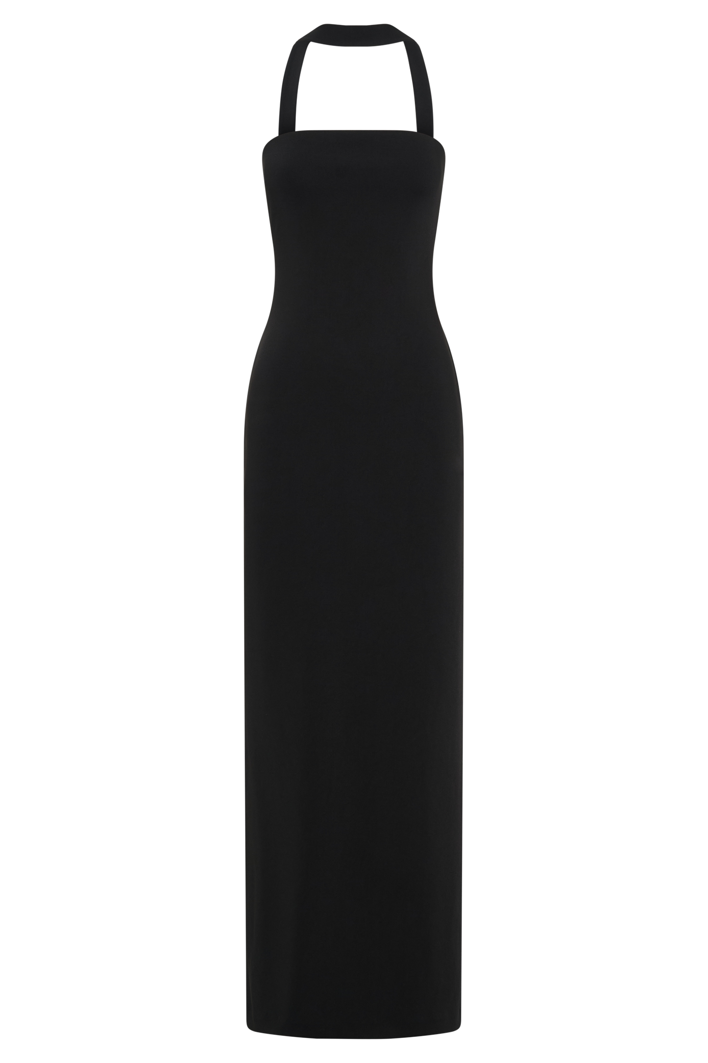 Vestido largo con cinturón tipo halter de Velma - Negro