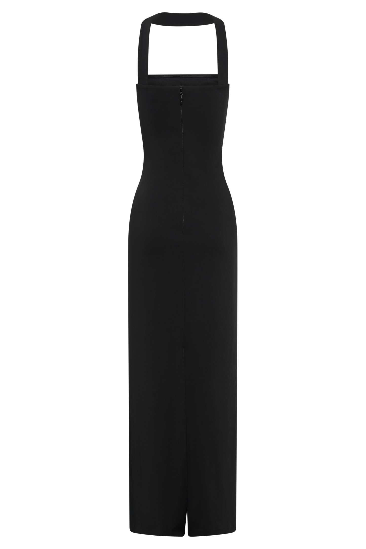 Vestido largo con cinturón tipo halter de Velma - Negro