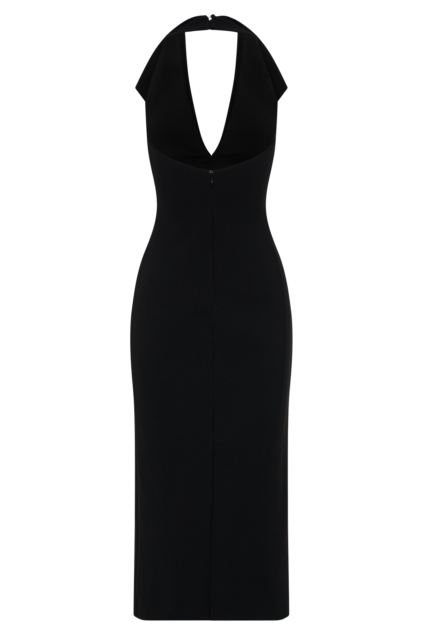 Vestido midi halter Annita Crepe - Negro