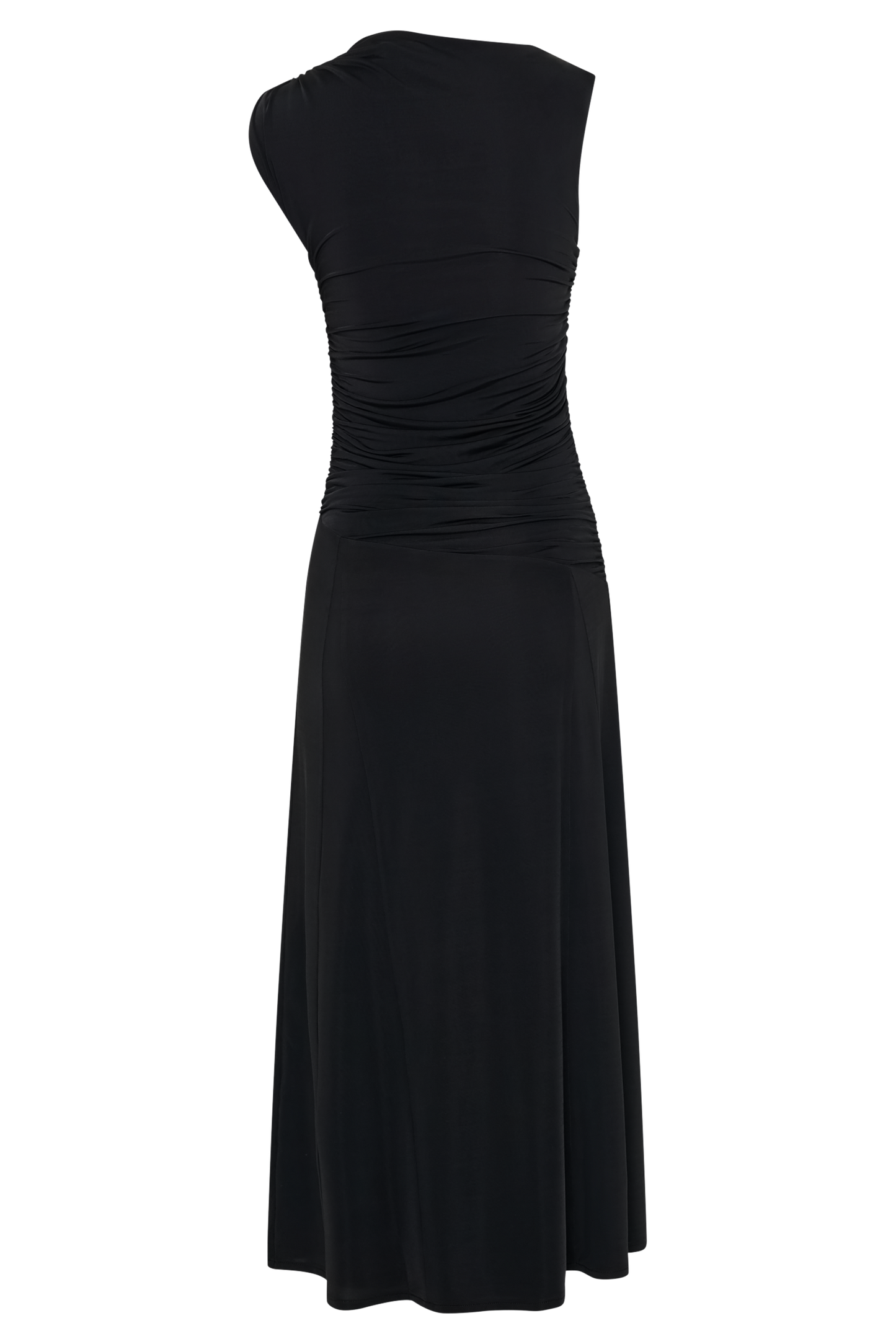 Vestido midi asimétrico Navanna Slinky - Negro
