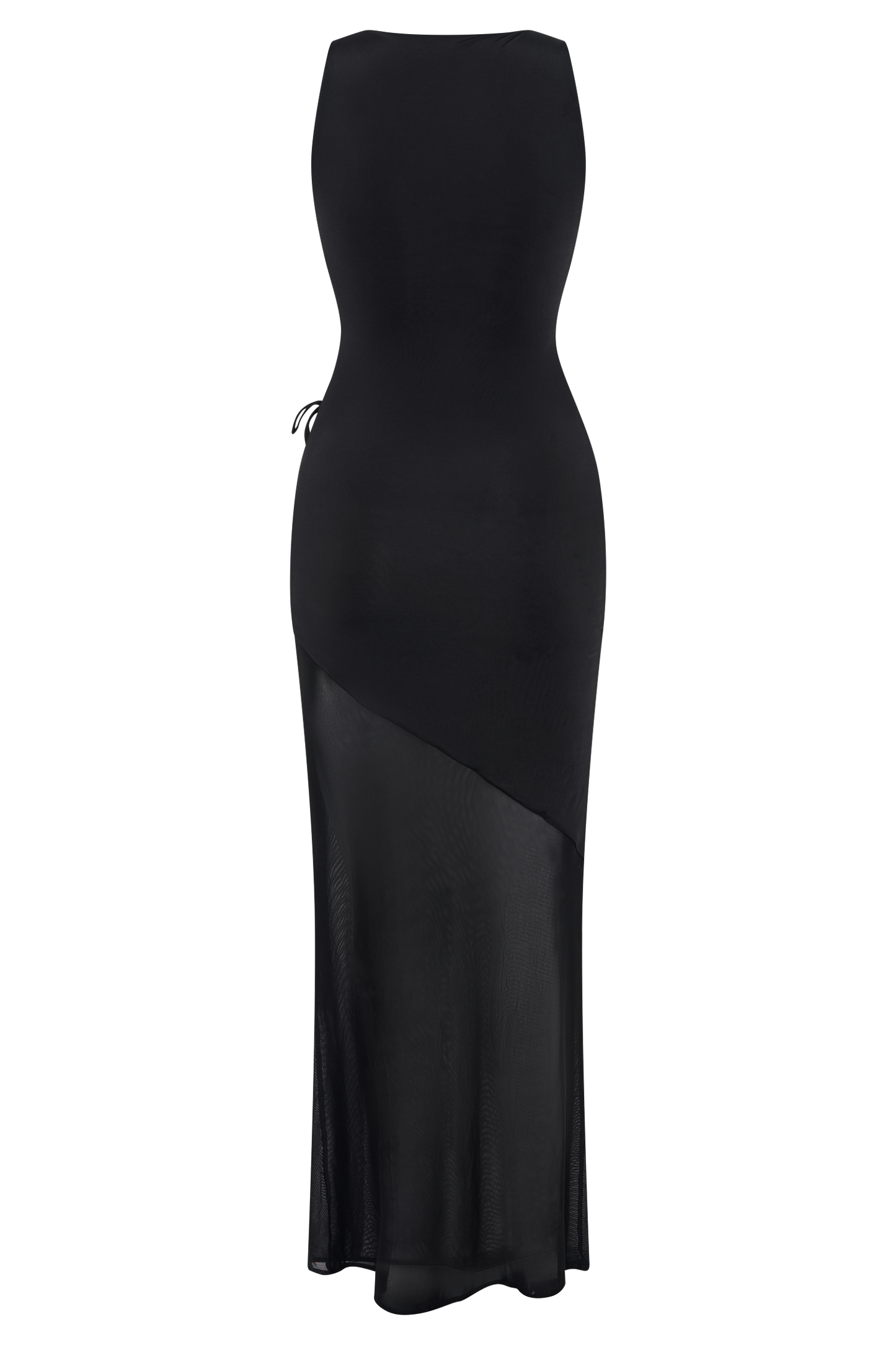 Vestido largo de malla y eslabón de Dove - Negro