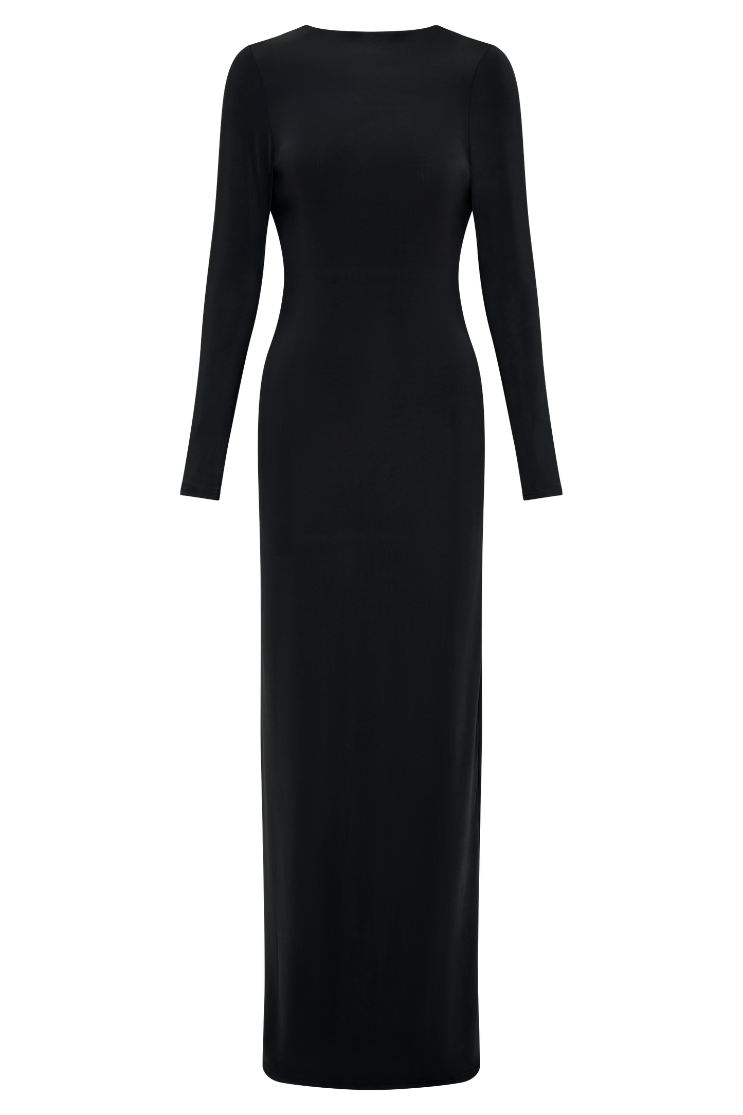 Vestido largo Bennett Slinky de manga larga - Negro y blanco