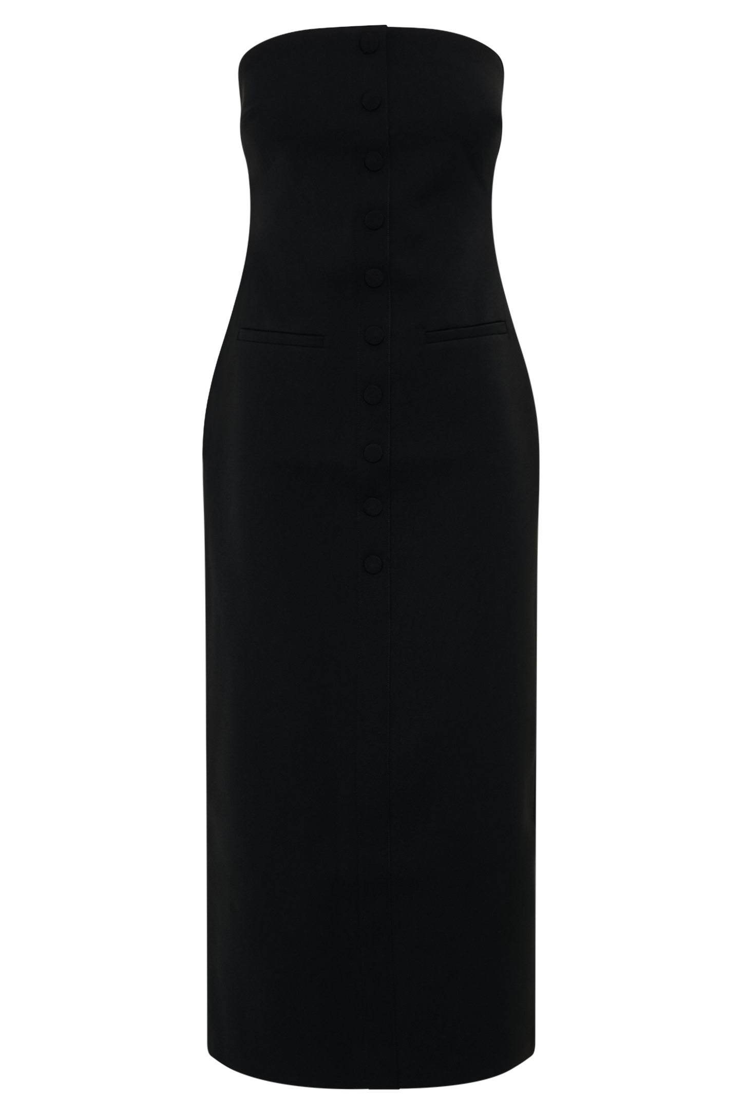 Vestido midi sin tirantes Sussan - Negro