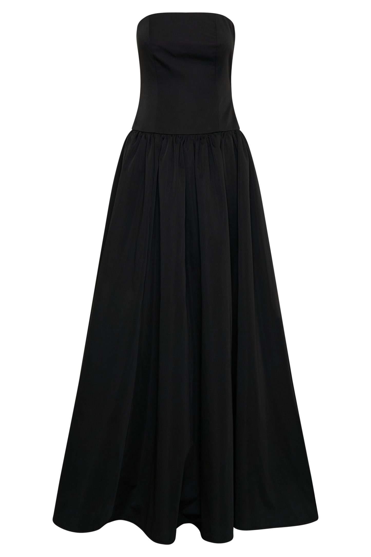 Vestido Maxi sin tirantes con lazo Frances - Negro