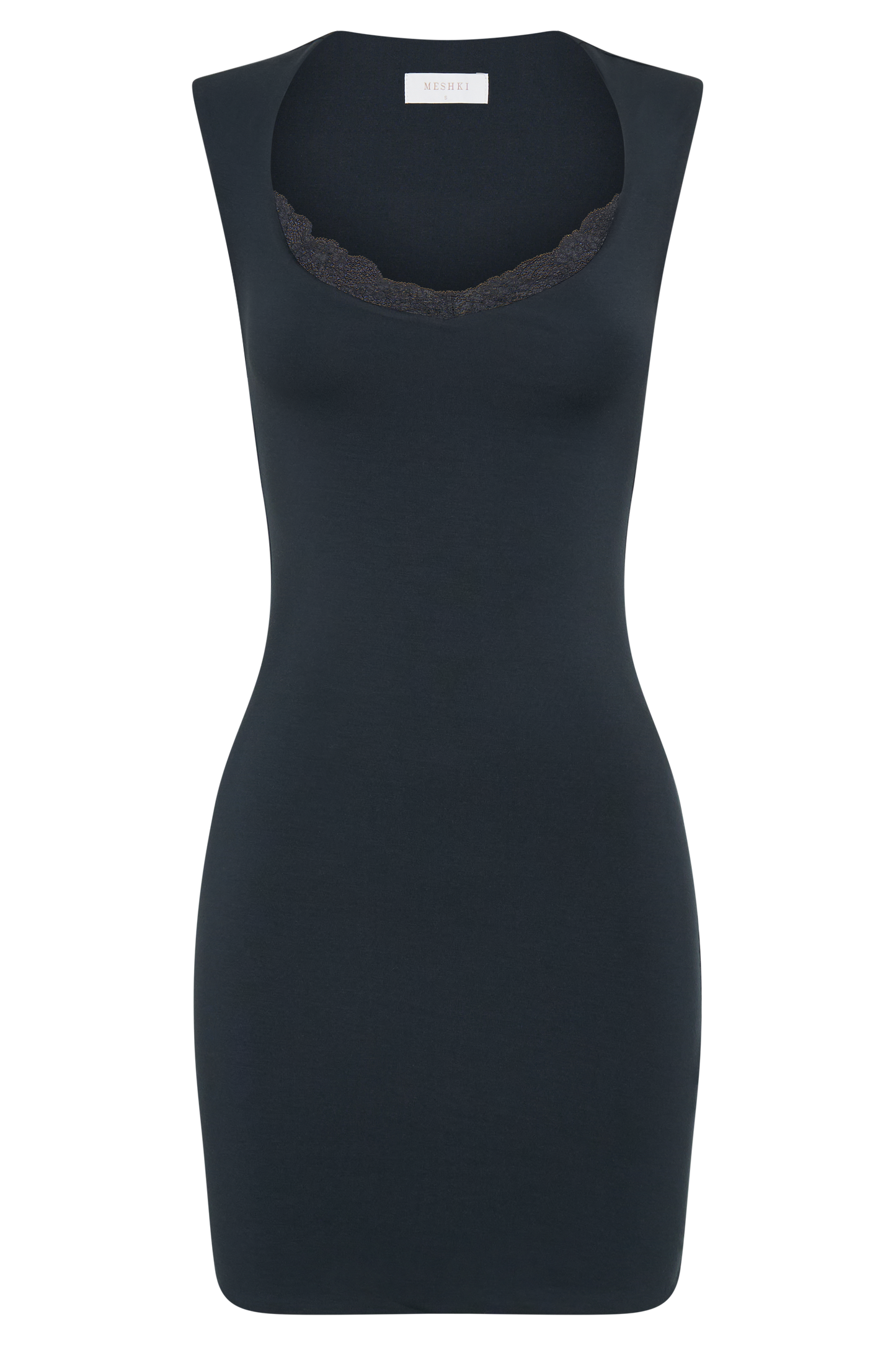 Vestido corto de encaje Tatianna en modal - Negro