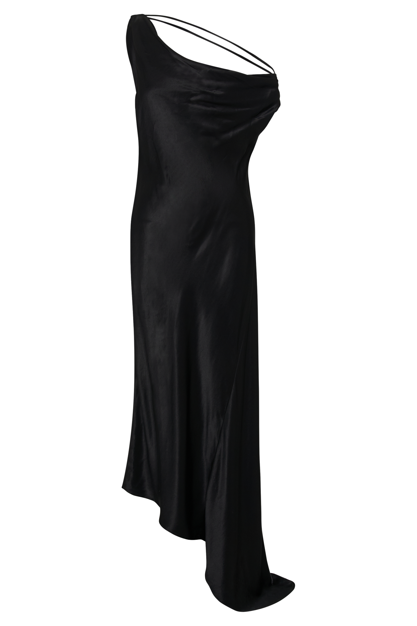 Vestido Maxi Yvette con dobladillo asimétrico - Negro
