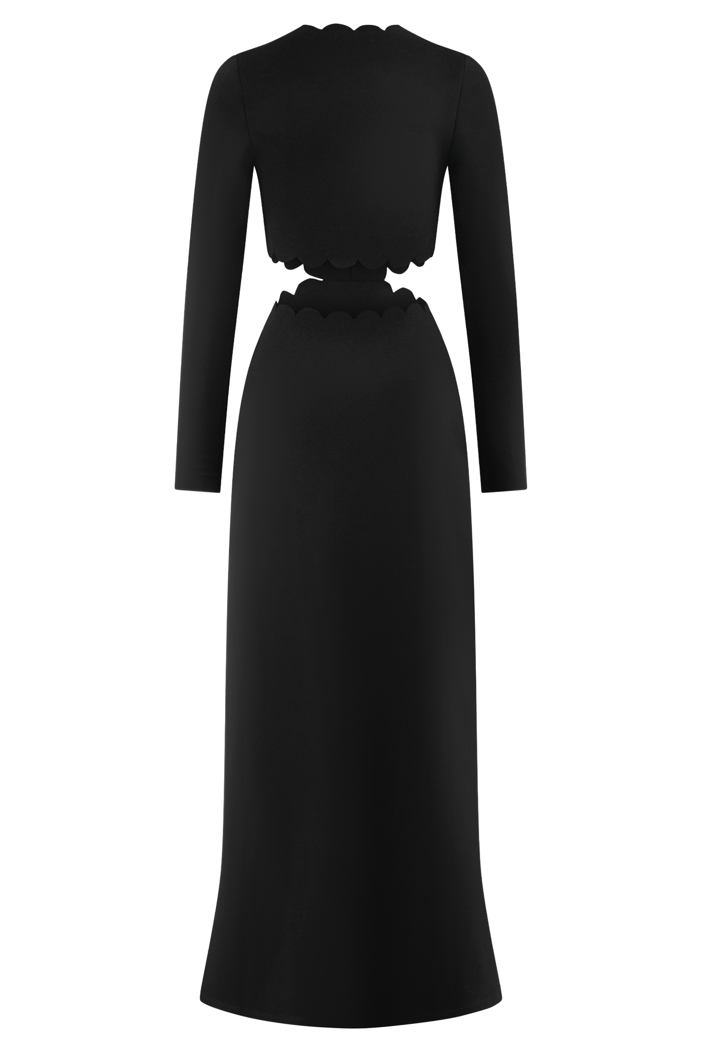 Vestido maxi de tirantes con ribetes Cynthia - Negro