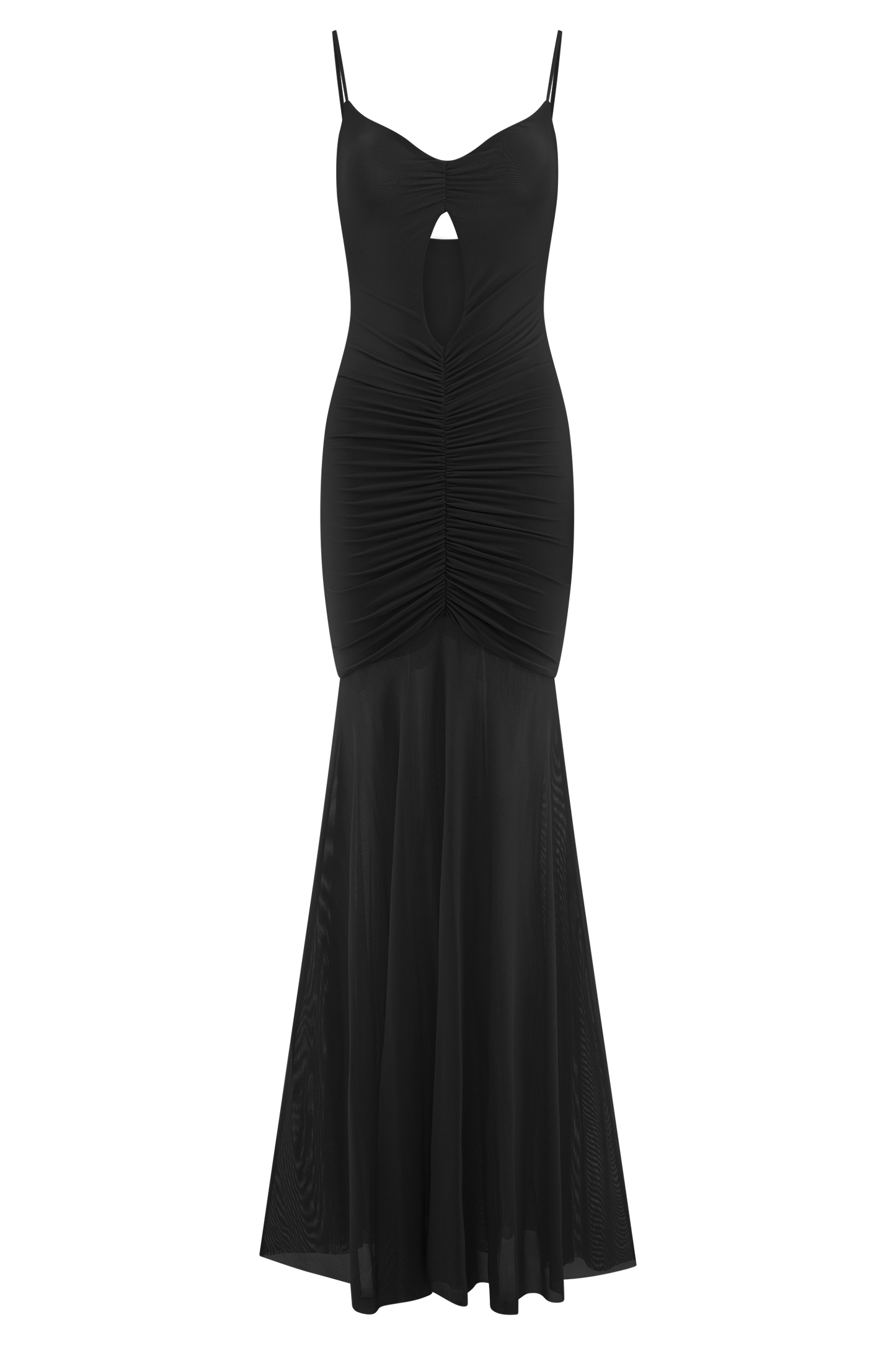 Vestido maxi de malla y bronceador Delaney Slinky - Negro