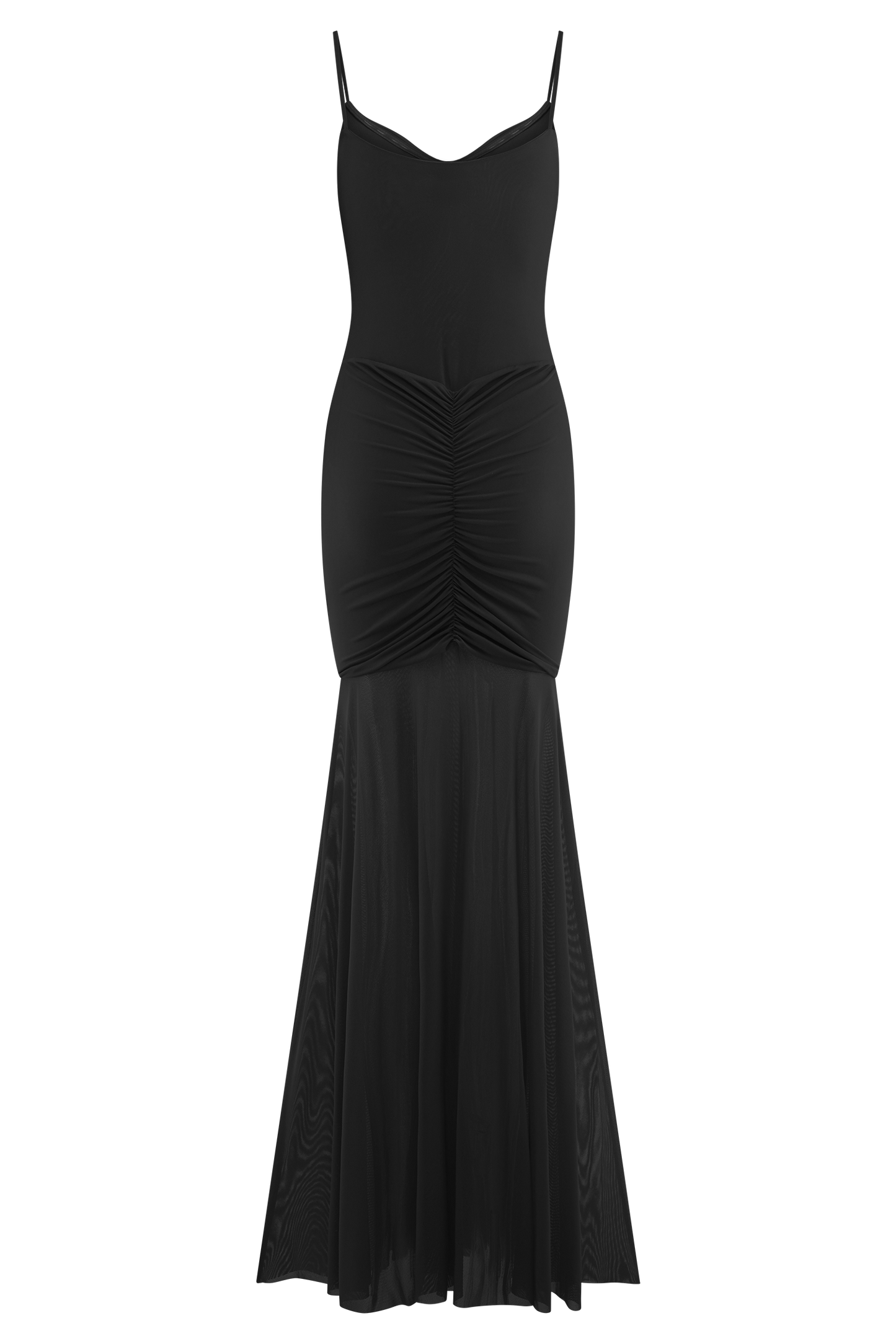 Vestido maxi de malla y bronceador Delaney Slinky - Negro