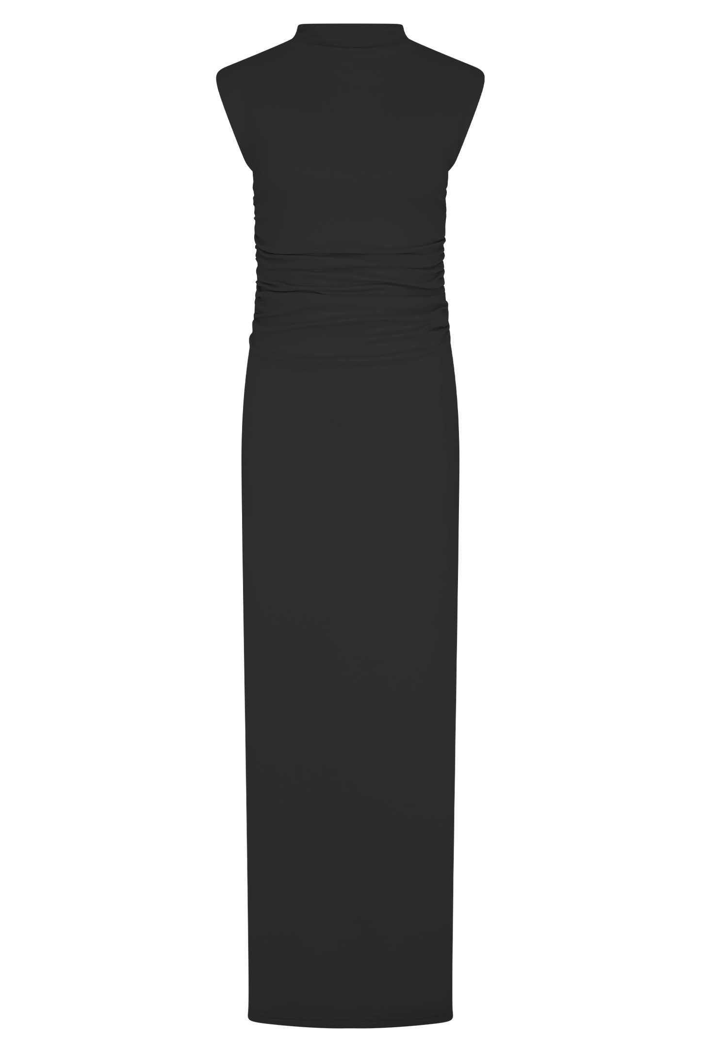 Vestido maxi negro con cuello alto y sin mangas Elliot