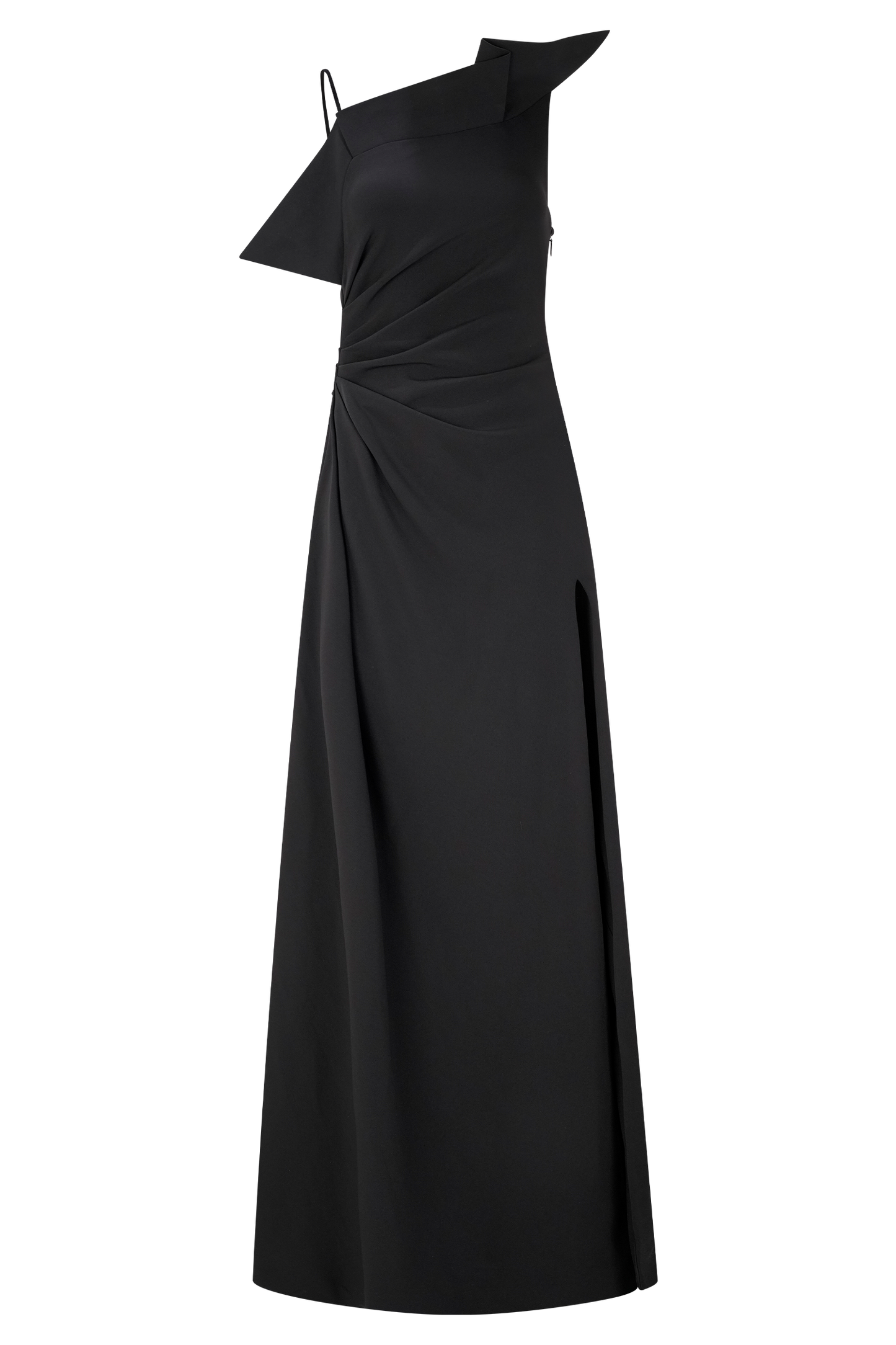 Vestido largo de crepé con un solo hombro Adalyn - Negro