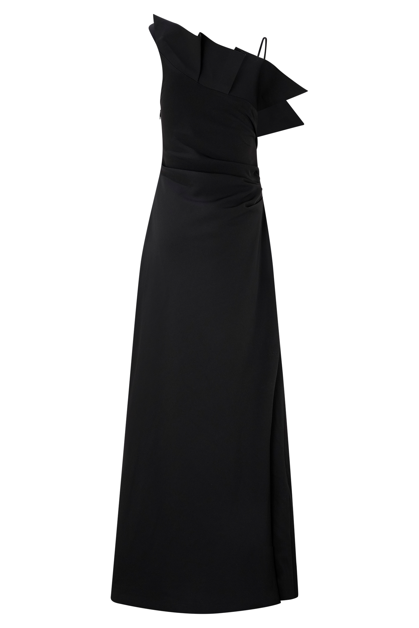 Vestido largo de crepé con un solo hombro Adalyn - Negro