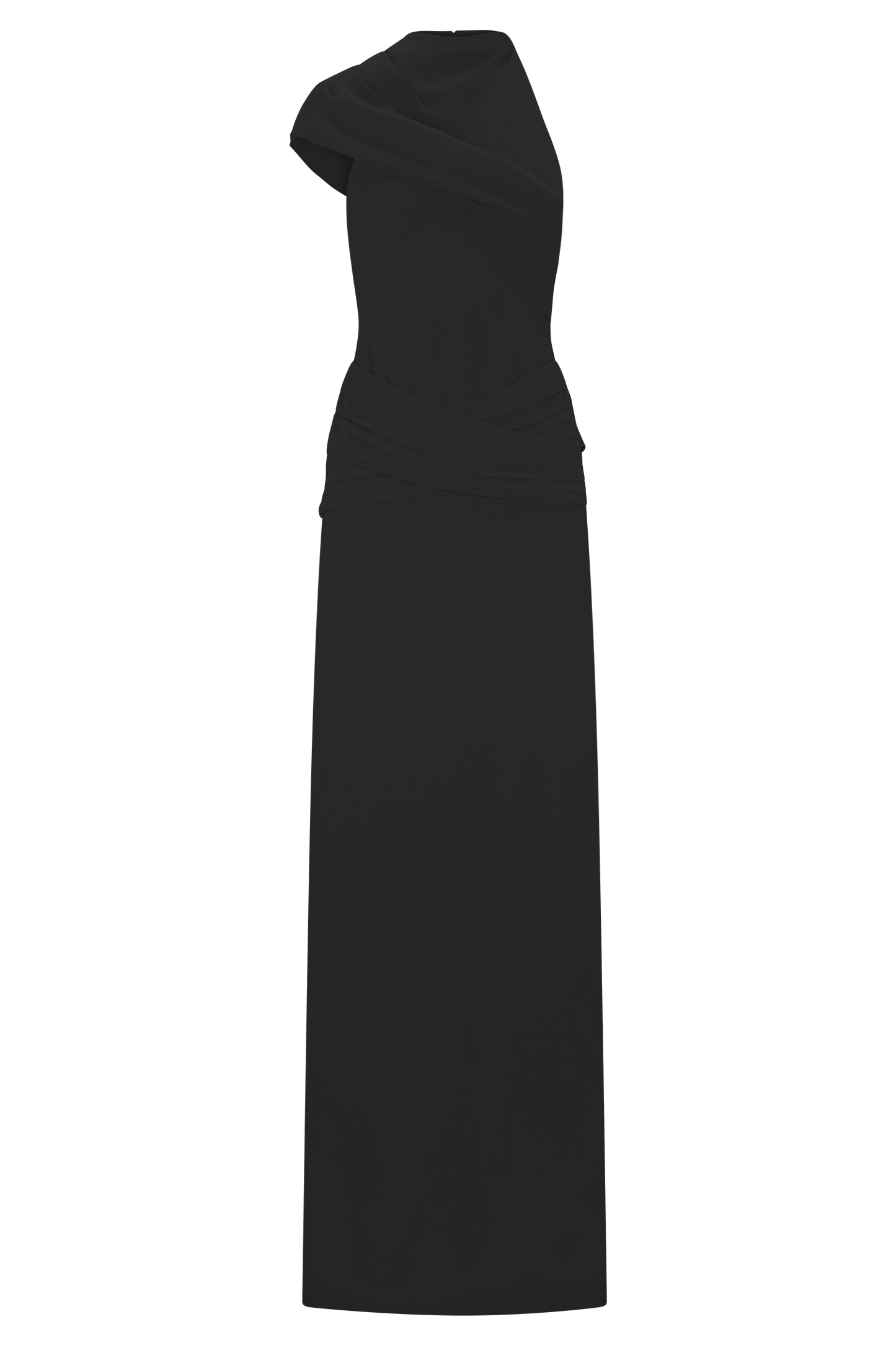 Vestido largo de gasa Analia - Negro