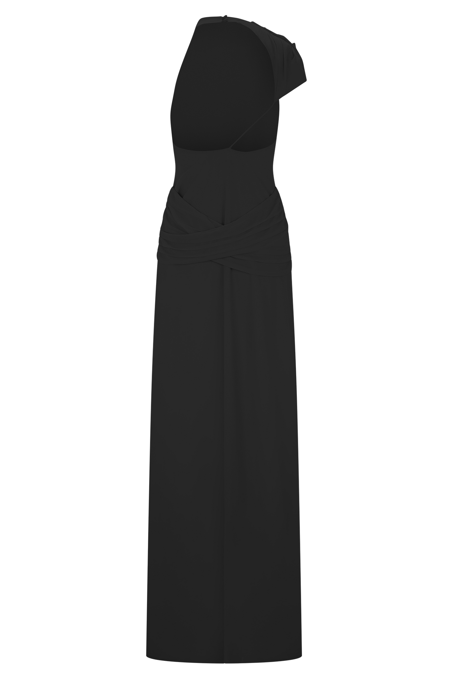 Vestido largo de gasa Analia - Negro