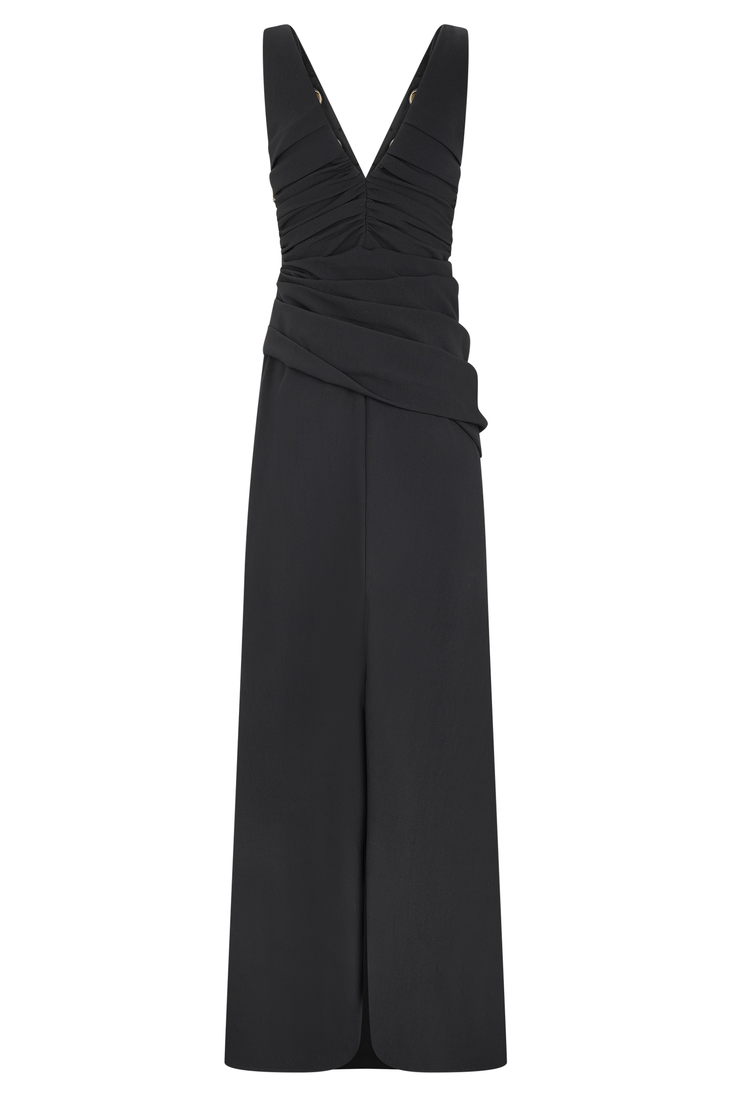 Vestido largo tipo maxi con escote bajo Axton - Negro