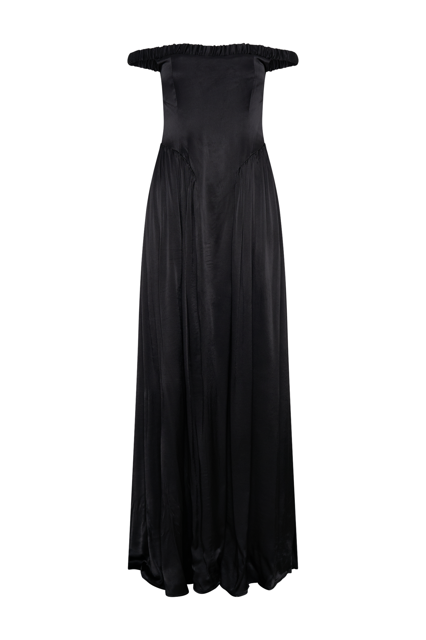 Vestido largo con cintura caída de coco - Negro