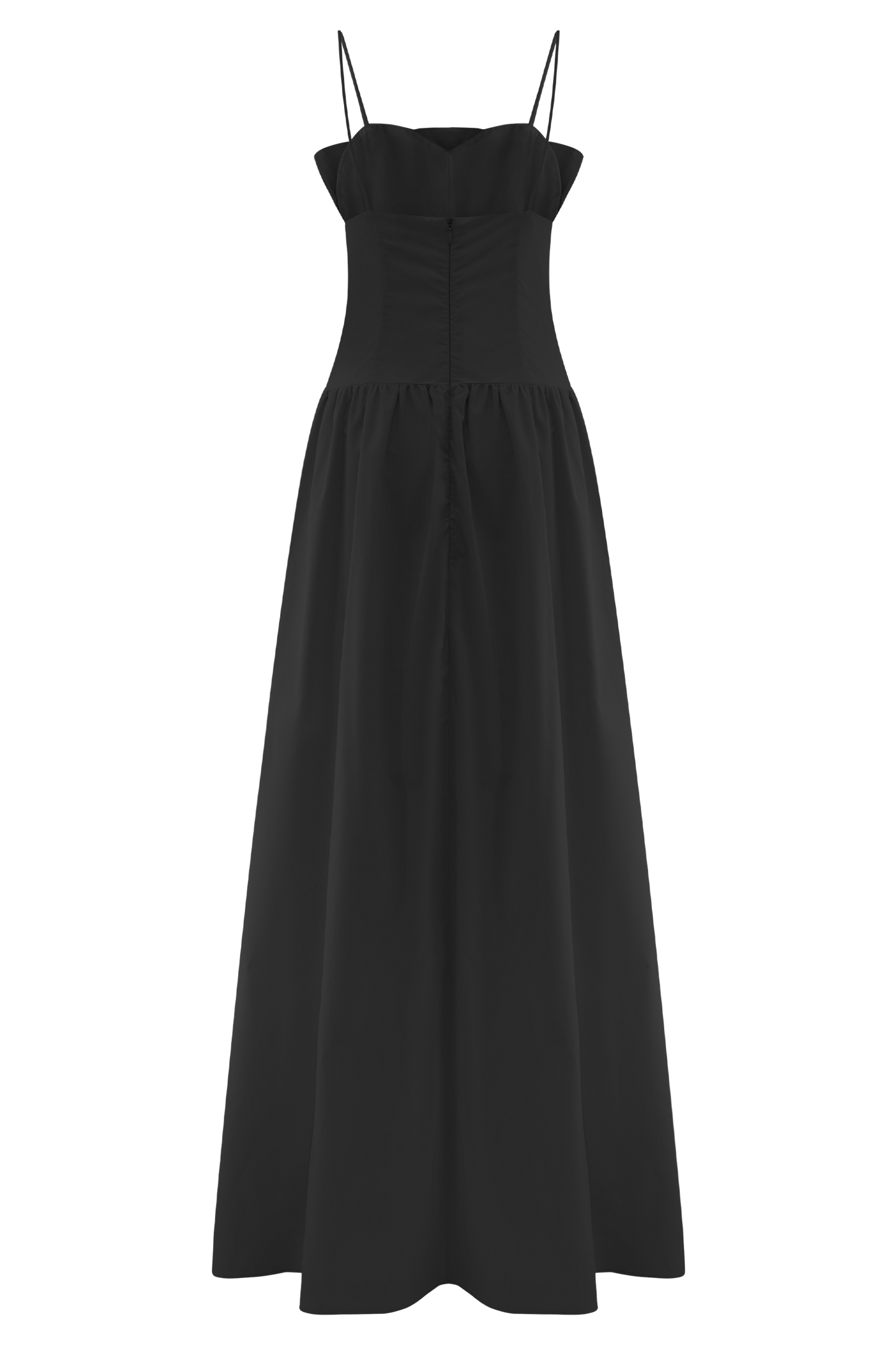 Vestido Maxi con Volantes Janis Cotton - Negro