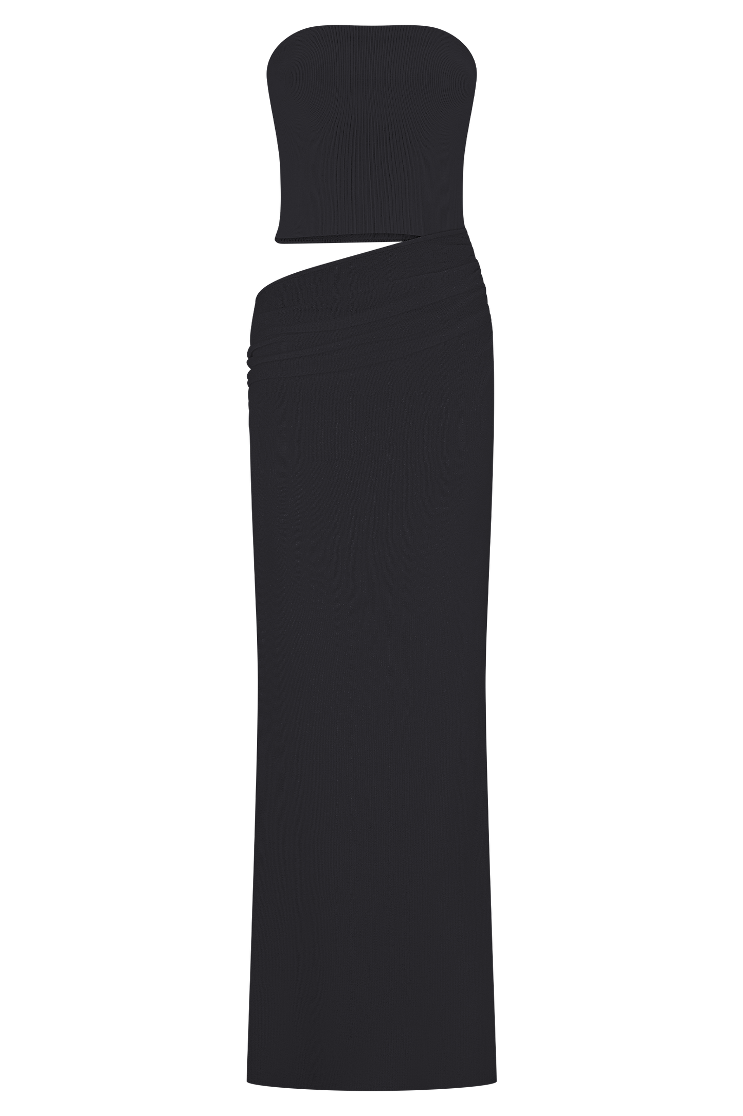 Vestido largo sin tirantes de punto Jasiel - Negro