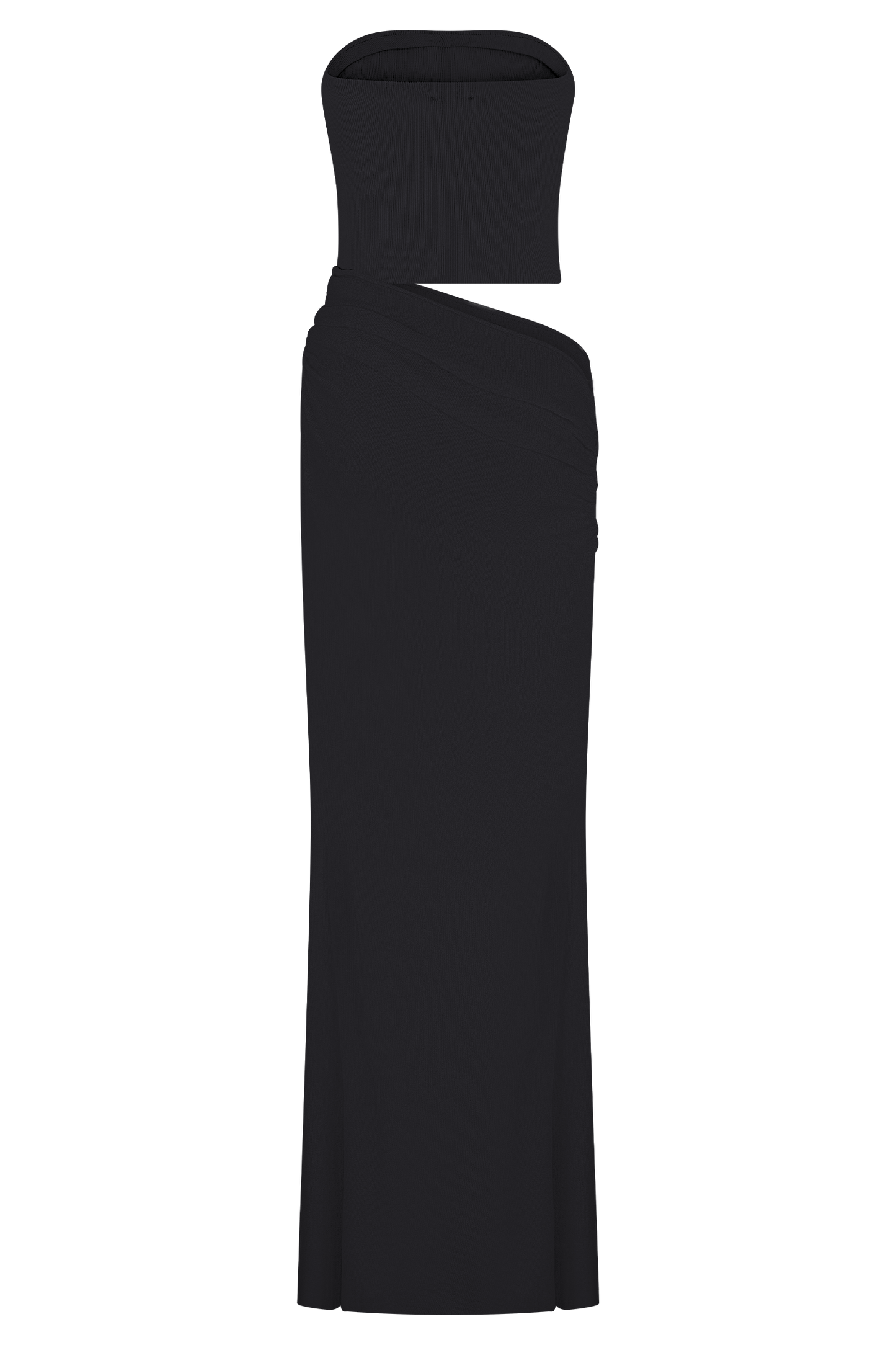 Vestido largo sin tirantes de punto Jasiel - Negro