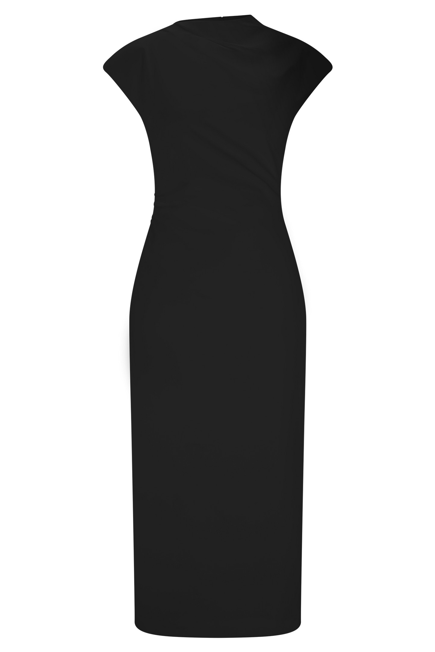 Vestido midi de algodón Lorena - Negro