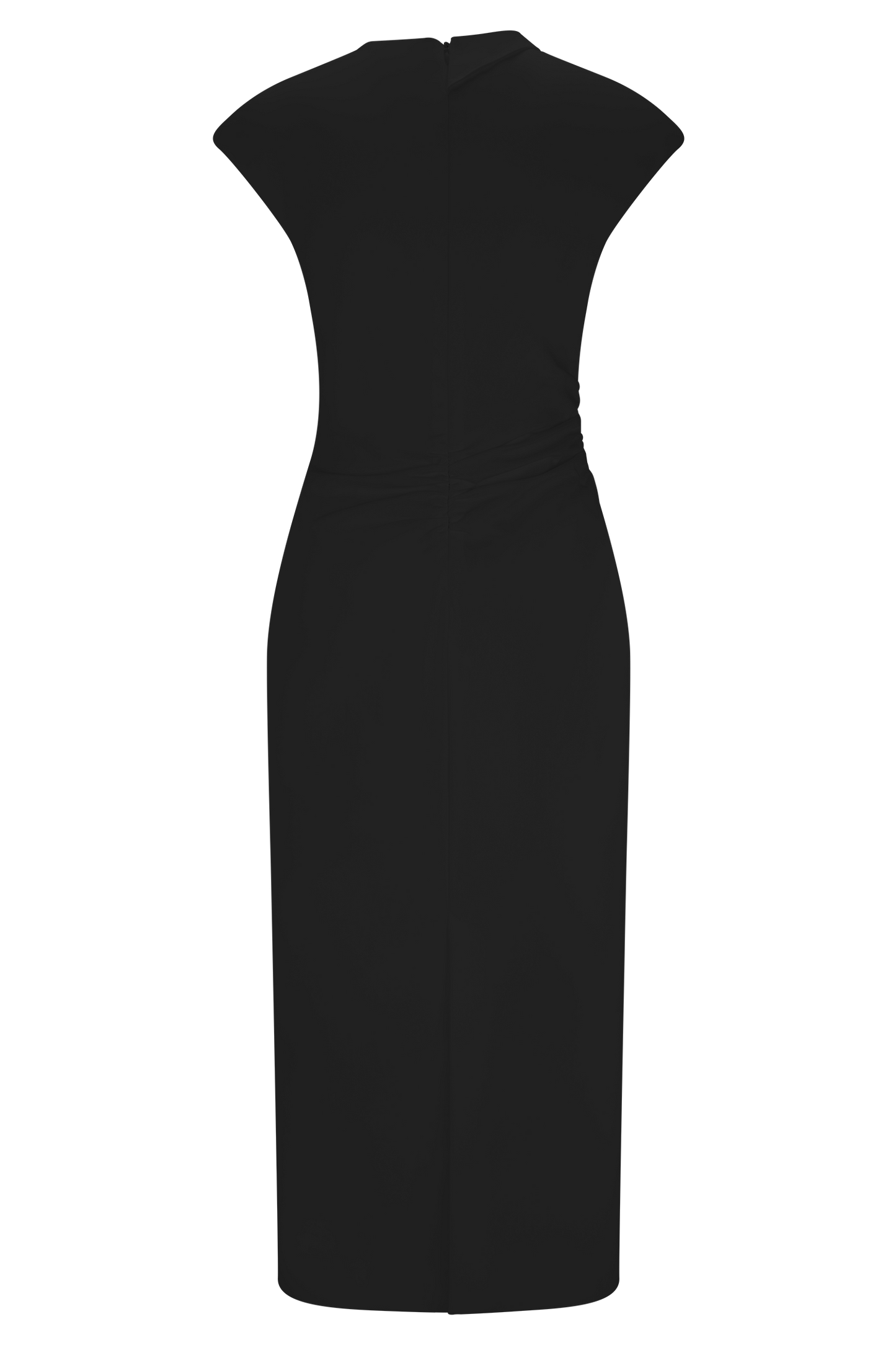 Vestido midi de algodón Lorena - Negro