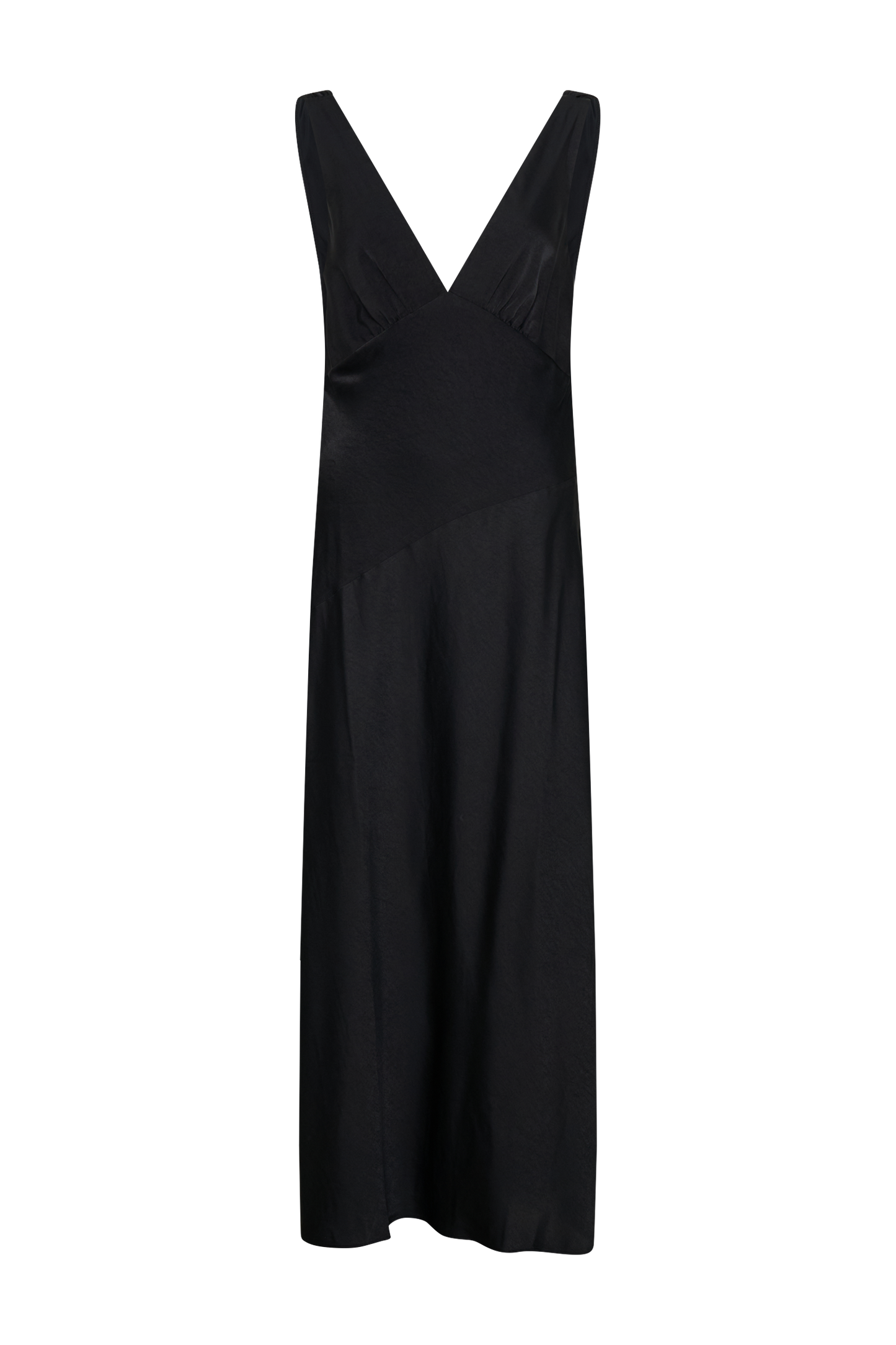 Vestido maxi de satén Nadia con escote cowl en la espalda - Negro