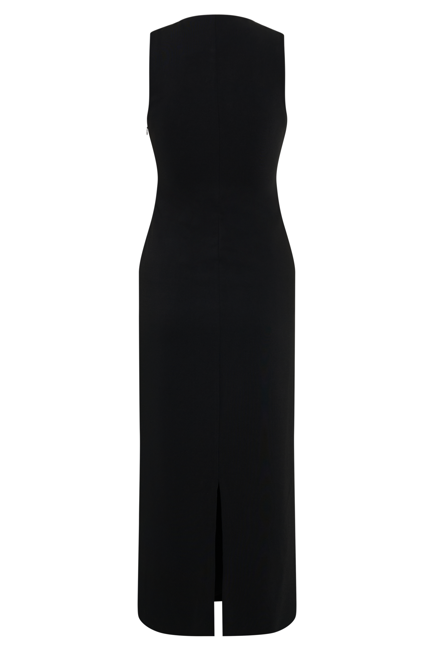 Vestido midi sin mangas Norah de crepé - Negro