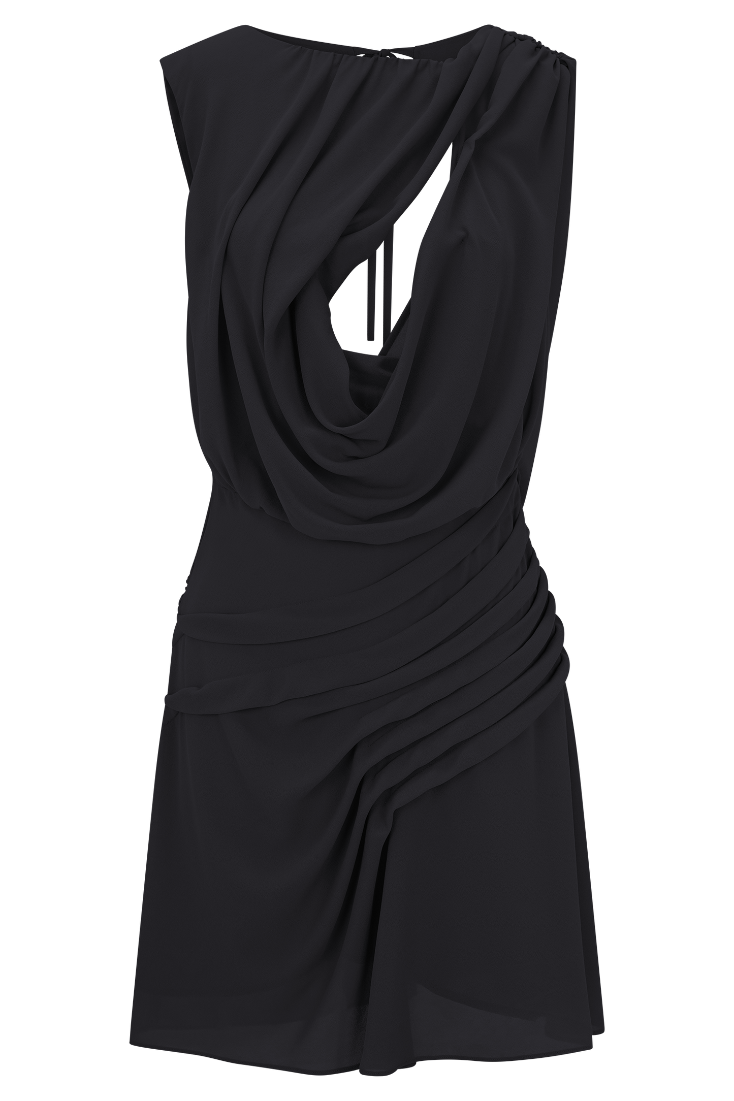 Vestido mini de gasa Oria - Negro