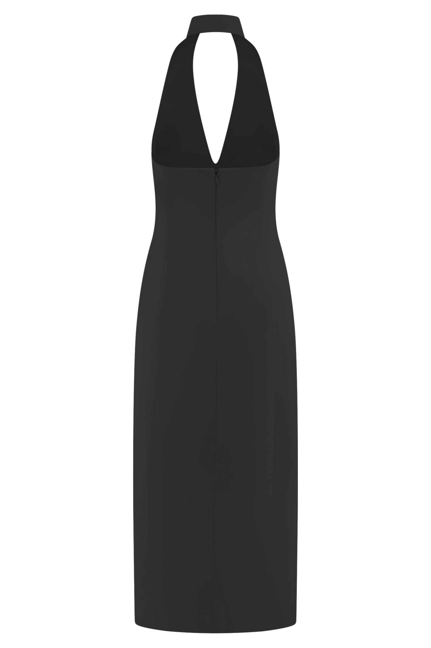 Vestido midi con cuello halter de Simona - Negro