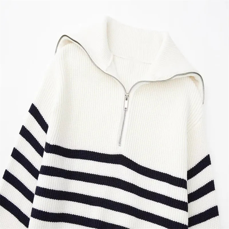 Lorance™ | Chaqueta con cremallera y rayas