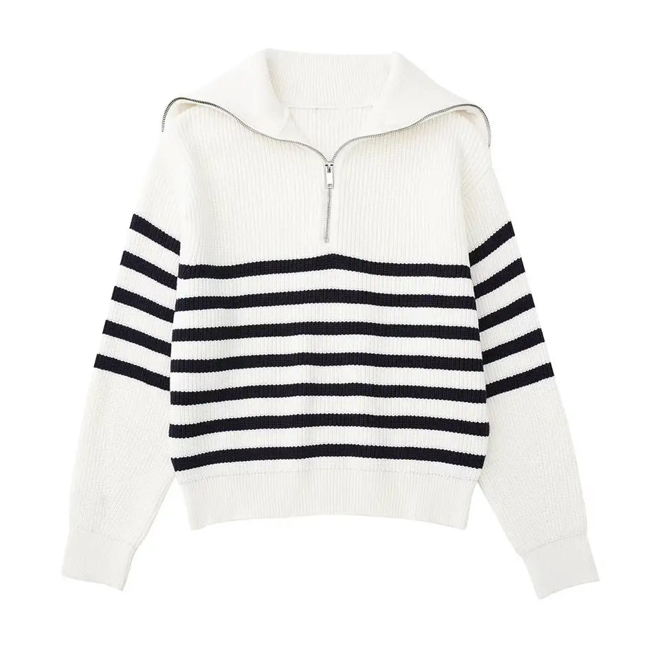 Lorance™ | Chaqueta con cremallera y rayas