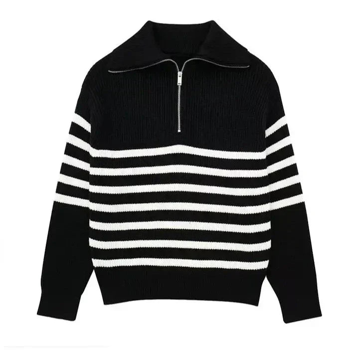 Lorance™ | Chaqueta con cremallera y rayas