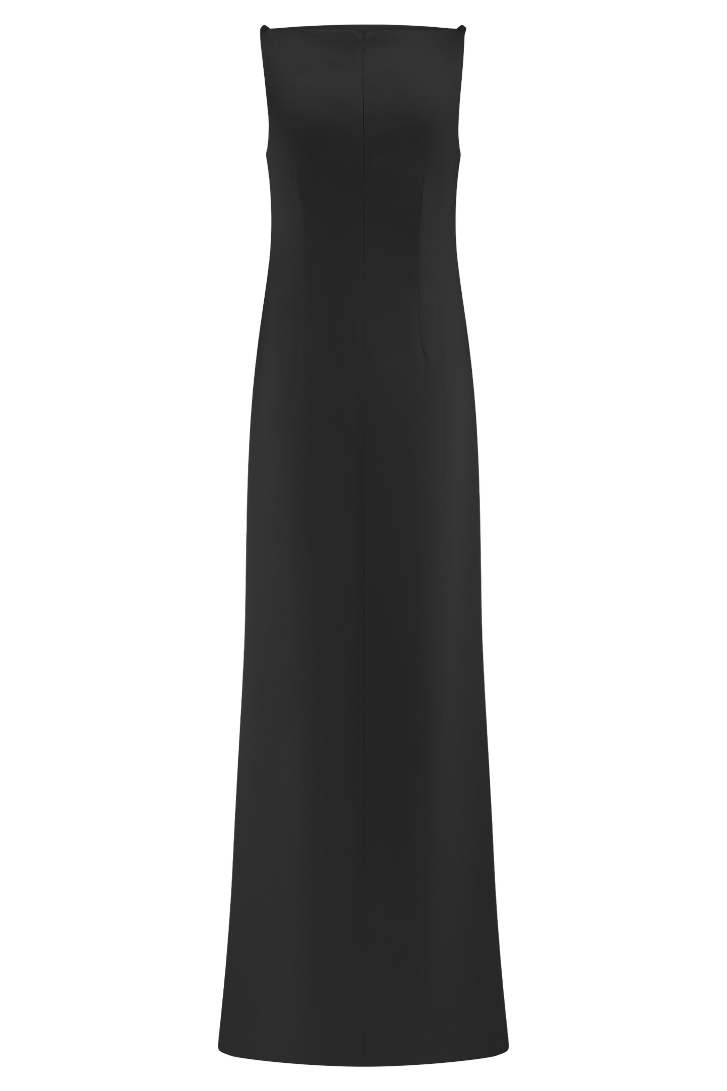 Vestido largo de satén sin mangas color violeta - negro