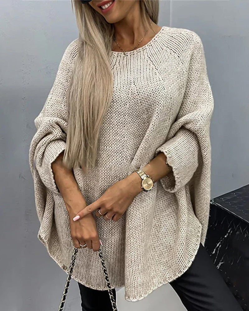 Manta de lana tricotada elegante para mujer