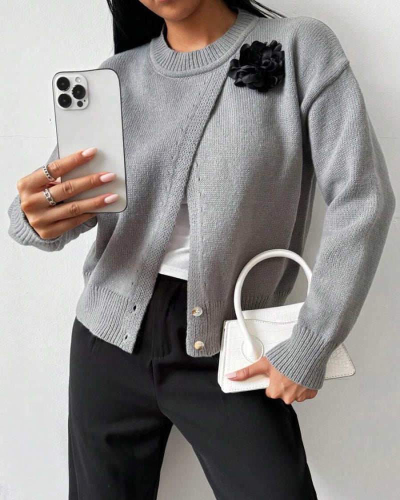 Camiseta de Tendencia con Dobladillo Hendido